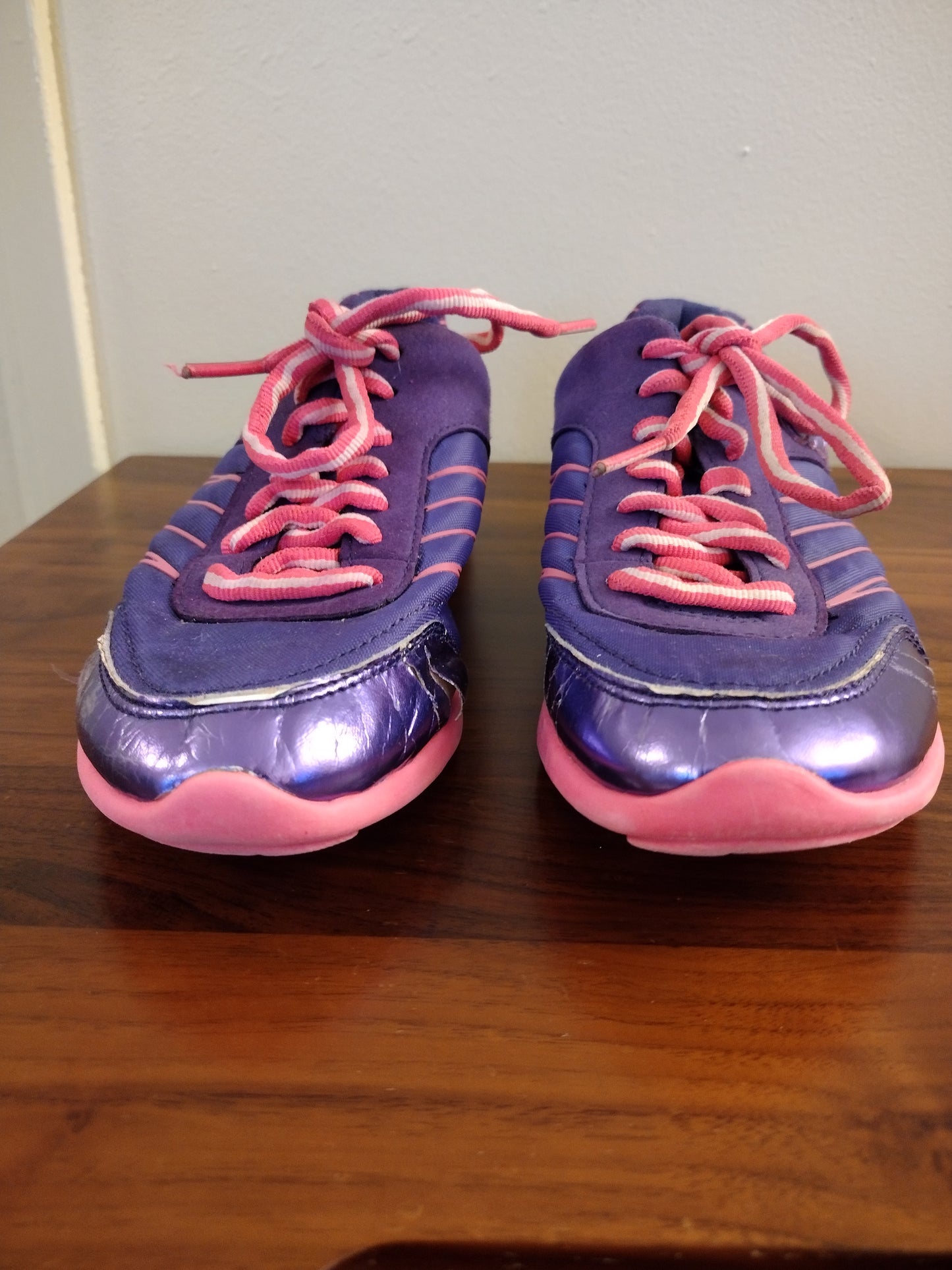 Coach Women's Darla Lace Up Nylon Workout Running Purple & Pink Sneakers