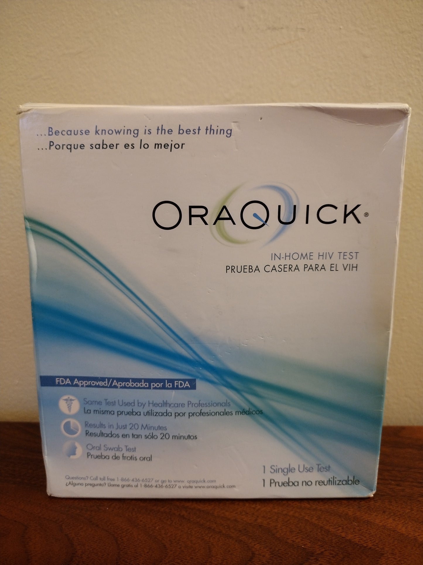 Oraquick HIV Self Test Home Kit  Open Box Never Used  Box Has Some Damage  (1) Total test kit inside