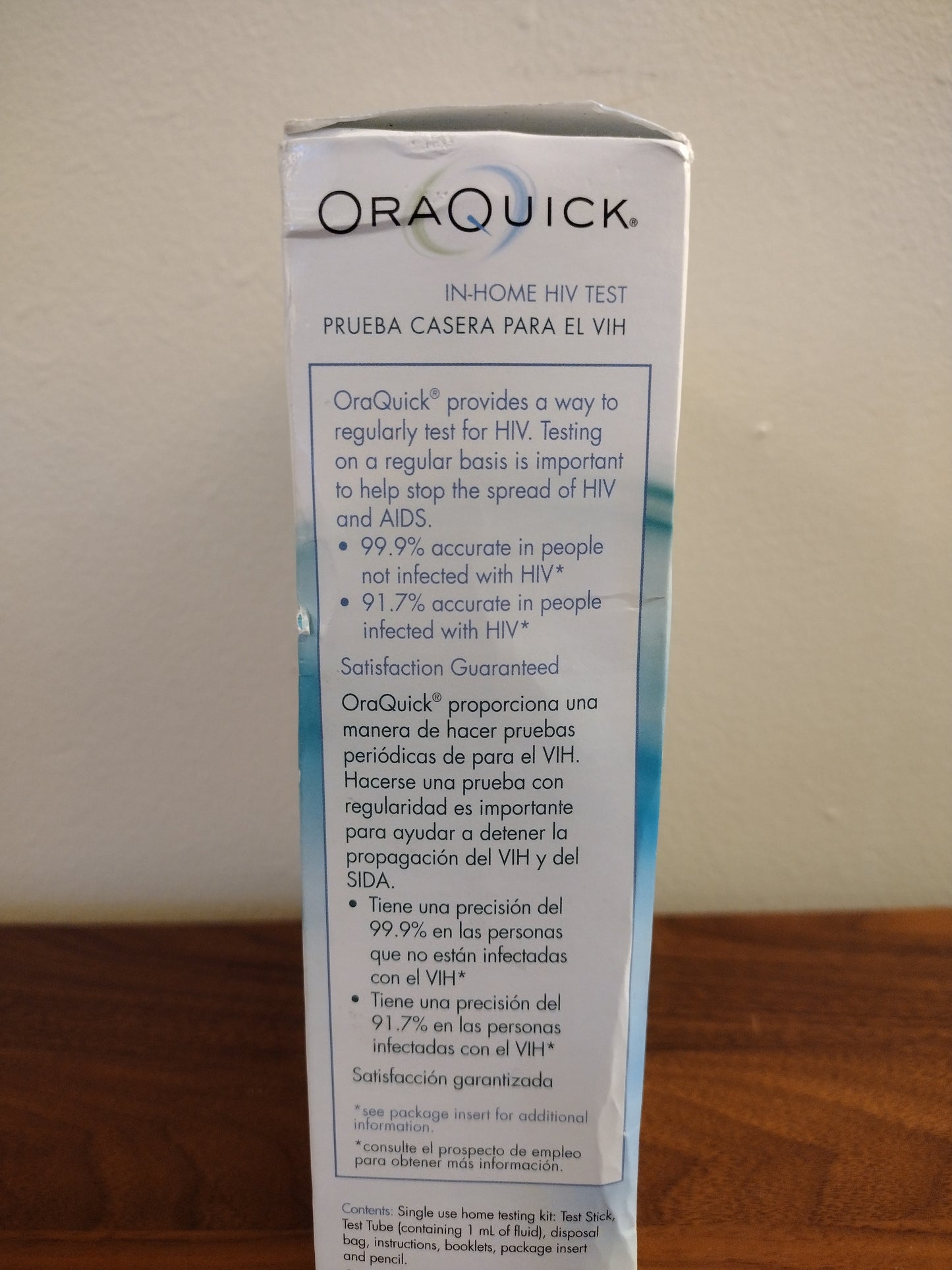 Oraquick HIV Self Test Home Kit  Open Box Never Used  Box Has Some Damage  (1) Total test kit inside