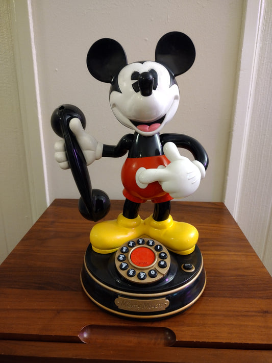 Vintage 90's Mickey Mouse Animated Talking Telephone - Touch Tone Cord Phone -