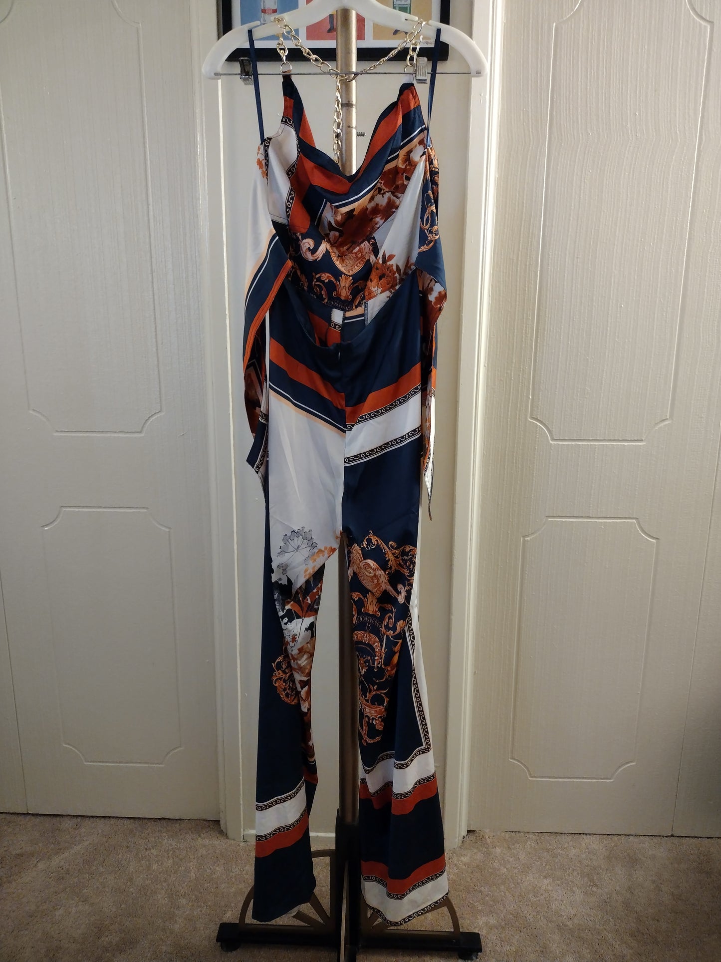 St Tropez Printed Jumpsuit - Navy / Multi Color