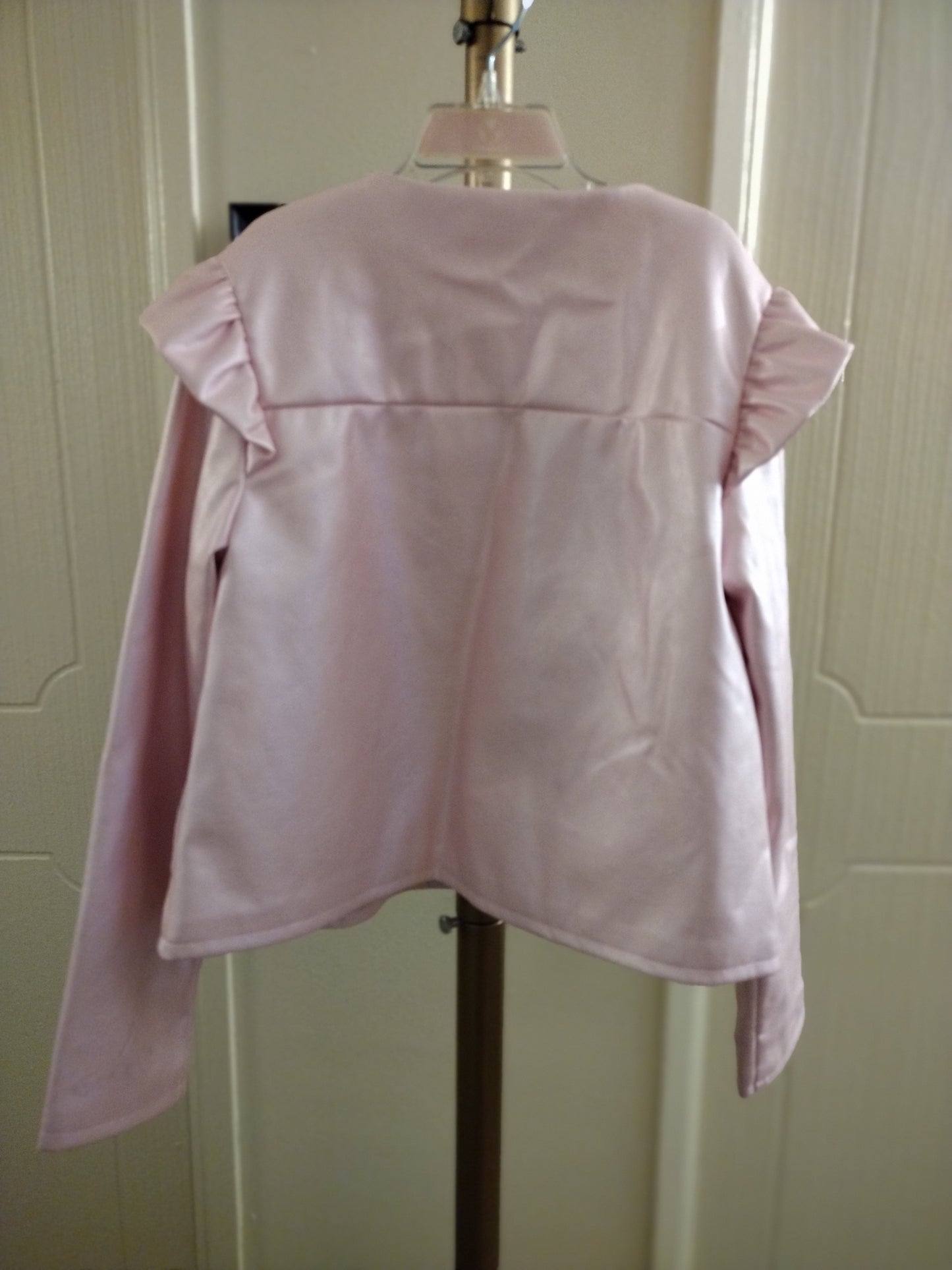 Disney Princess Little Girls Pink Faux Leather Jacket size 9/10