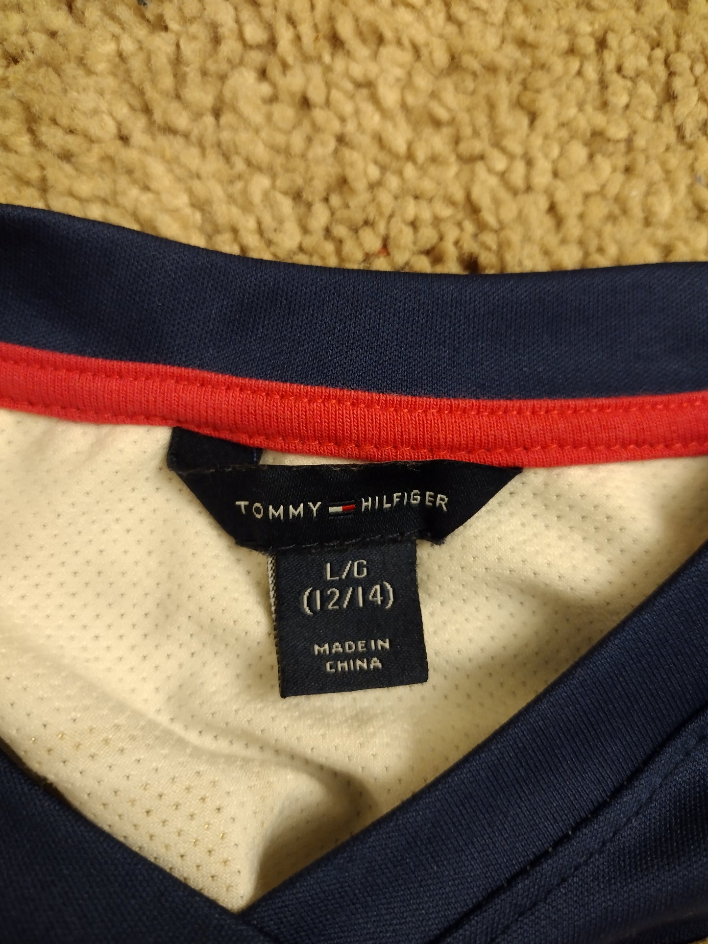 Tommy Hilfiger Women's Jersey Style Mesh T Shirt Multi Color With 85 On The Back