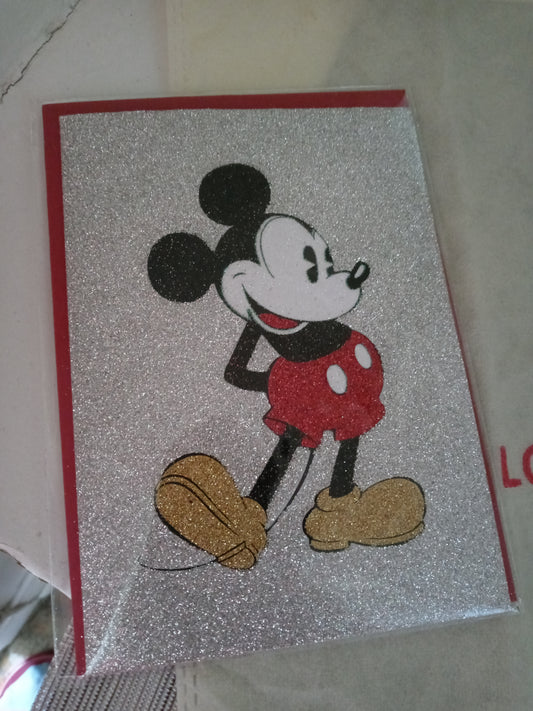 Disney Papyrus Mickey Mouse Glitter Sparkle Card - Original Package Never Opened - Personal Cards