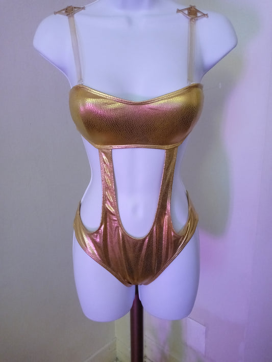 Gold Cut Out Women's Bikini