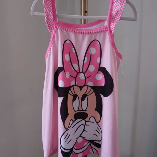 Disney Minnie Mouse Pink Sleeveless Short Sleep Shirt for Girls - Kid's Girls Size 9